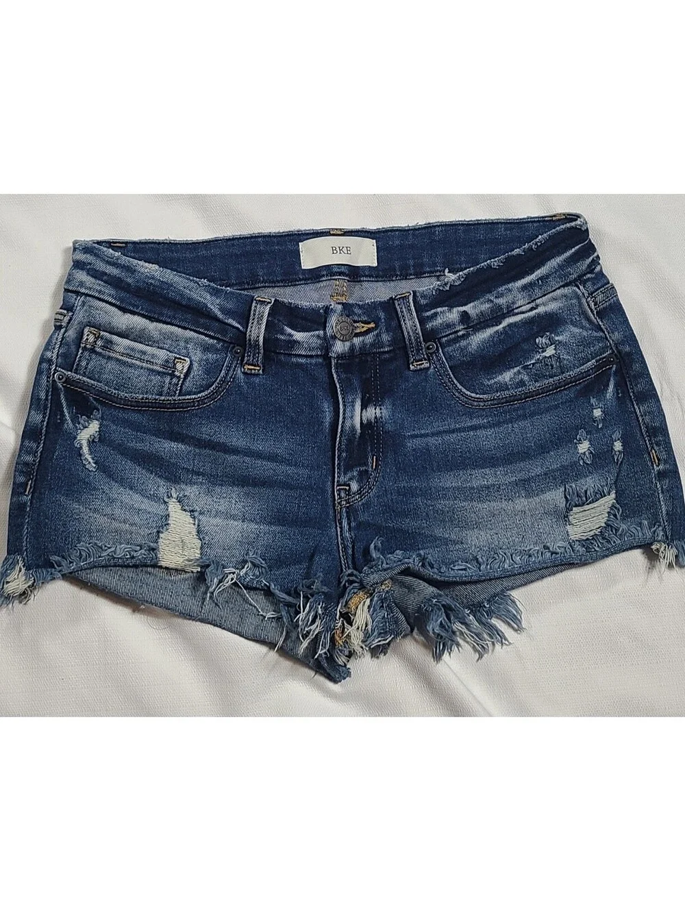 BKE Stella Distressed Denim Shorts Size 28